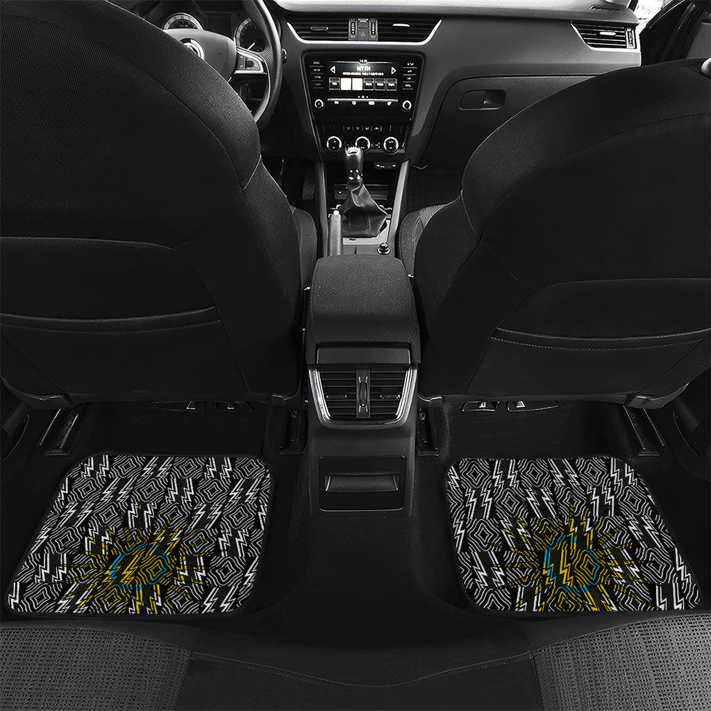 Rwanda Independence Day Unite Paix Progres Car Mats African Geometric Pattern - Power Fist And Coffee Branch Art