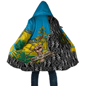 Rwanda Independence Day Unite Paix Progres Cloak African Geometric Pattern - Power Fist And Coffee Branch Art