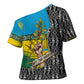 Rwanda Independence Day Unite Paix Progres Cross Shoulder Shirt African Geometric Pattern - Power Fist And Coffee Branch Art