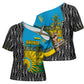 Rwanda Independence Day Unite Paix Progres Cross Shoulder Shirt African Geometric Pattern - Power Fist And Coffee Branch Art