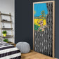 Rwanda Independence Day Unite Paix Progres Door Cover African Geometric Pattern - Power Fist And Coffee Branch Art