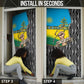 Rwanda Independence Day Unite Paix Progres Door Cover African Geometric Pattern - Power Fist And Coffee Branch Art