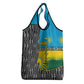 Rwanda Independence Day Unite Paix Progres Grocery Bag African Geometric Pattern - Power Fist And Coffee Branch Art