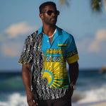 Rwanda Independence Day Unite Paix Progres Hawaiian Shirt African Geometric Pattern - Power Fist And Coffee Branch Art