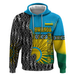 Rwanda Independence Day Unite Paix Progres Hoodie African Geometric Pattern - Power Fist And Coffee Branch Art