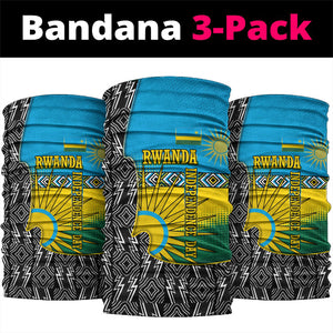 Rwanda Independence Day Unite Paix Progres Neck Gaiter African Geometric Pattern - Power Fist And Coffee Branch Art