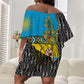 Rwanda Independence Day Unite Paix Progres Off Shoulder Short Dress African Geometric Pattern - Power Fist And Coffee Branch Art