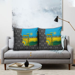 Rwanda Independence Day Unite Paix Progres Pillow Cover African Geometric Pattern - Power Fist And Coffee Branch Art