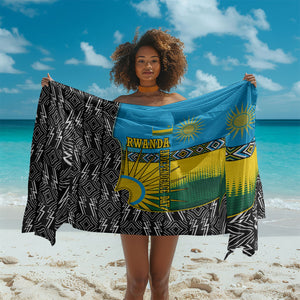 Rwanda Independence Day Unite Paix Progres Sarong African Geometric Pattern - Power Fist And Coffee Branch Art