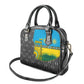 Rwanda Independence Day Unite Paix Progres Shoulder Handbag African Geometric Pattern - Power Fist And Coffee Branch Art