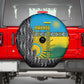 Rwanda Independence Day Unite Paix Progres Spare Tire Cover African Geometric Pattern - Power Fist And Coffee Branch Art