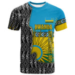 Rwanda Independence Day Unite Paix Progres T shirt African Geometric Pattern - Power Fist And Coffee Branch Art