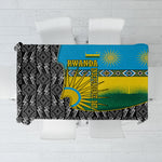 Rwanda Independence Day Unite Paix Progres Tablecloth African Geometric Pattern - Power Fist And Coffee Branch Art