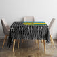 Rwanda Independence Day Unite Paix Progres Tablecloth African Geometric Pattern - Power Fist And Coffee Branch Art