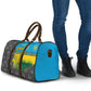 Rwanda Independence Day Unite Paix Progres Travel Bag African Geometric Pattern - Power Fist And Coffee Branch Art