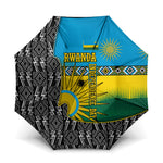 Rwanda Independence Day Unite Paix Progres Umbrella African Geometric Pattern - Power Fist And Coffee Branch Art