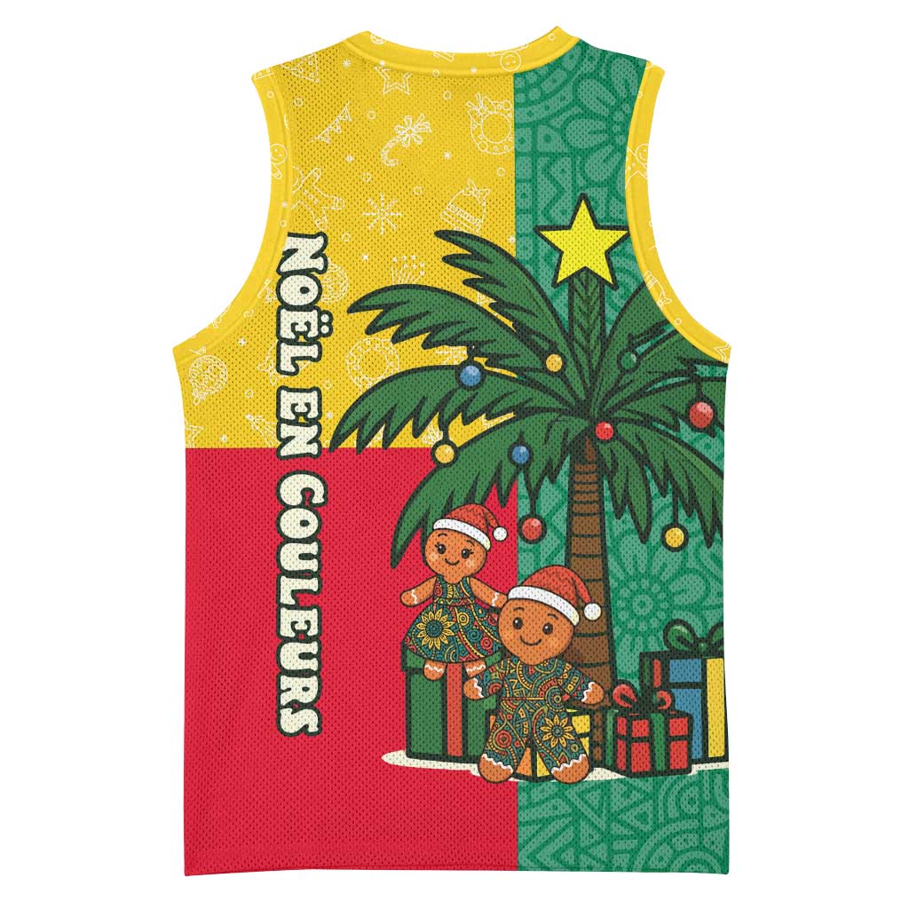 Benin Christmas Basketball Jersey Palm Tree Dolls and Red Yellow Green Festive TS04