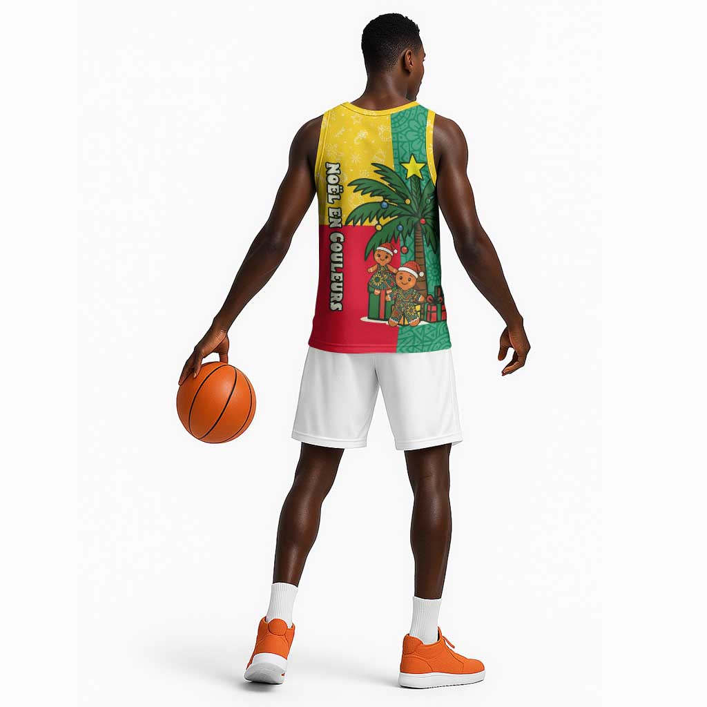 Benin Christmas Basketball Jersey Palm Tree Dolls and Red Yellow Green Festive TS04