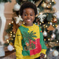 Benin Christmas Kid Ugly Christmas Sweater Palm Tree Dolls and Red Yellow Green Festive - African Pride