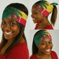 Benin Christmas Neck Gaiter Palm Tree Dolls and Red Yellow Green Festive - African Pride