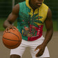 Benin Christmas Sleeveless Zip Hoodie Palm Tree Dolls and Red Yellow Green Festive - African Pride