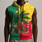 Benin Christmas Sleeveless Zip Hoodie Palm Tree Dolls and Red Yellow Green Festive - African Pride