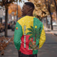 Benin Christmas Sweatshirt Palm Tree Dolls and Red Yellow Green Festive - African Pride