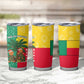 Benin Christmas Tumbler Cup Palm Tree Dolls and Red Yellow Green Festive - African Pride