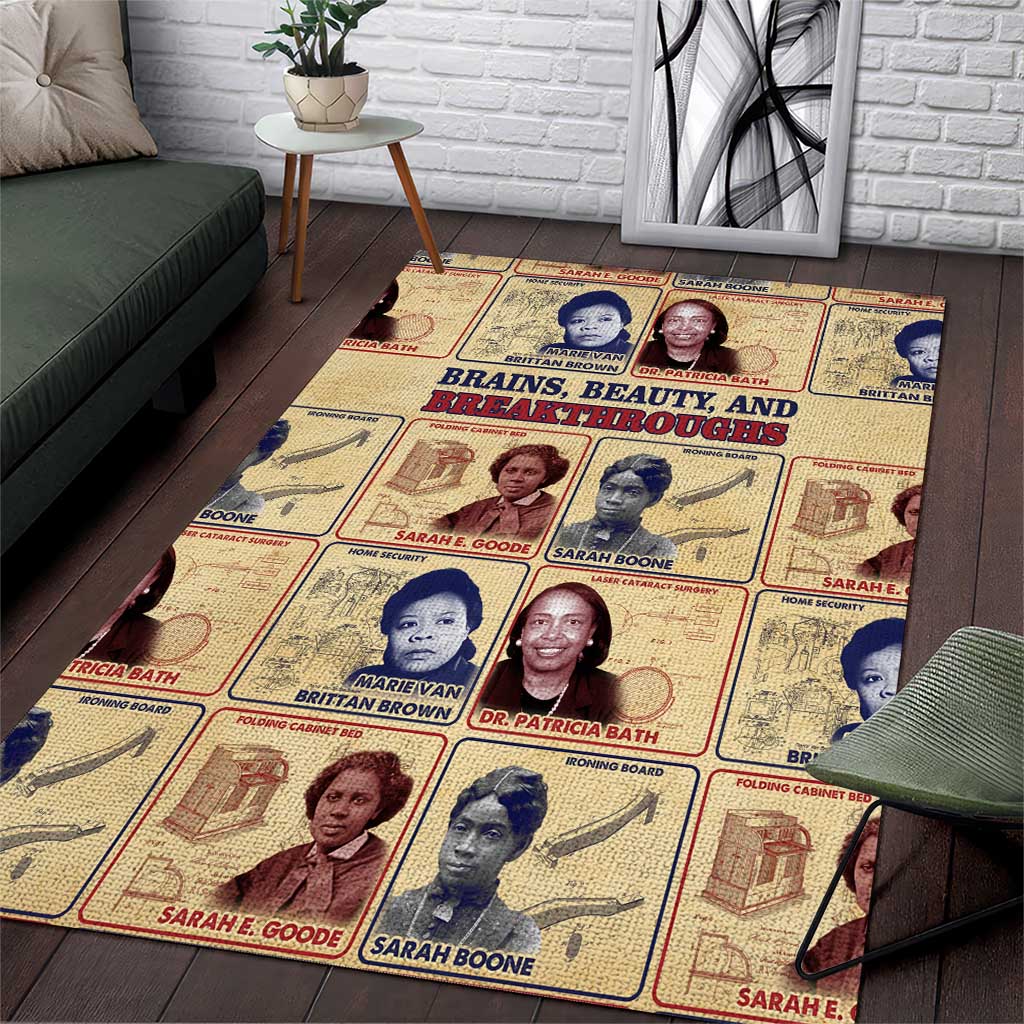 Brains Beauty And Breakthroughs Area Rug Trailblazing Black Women Inventors and Innovators - African Pride