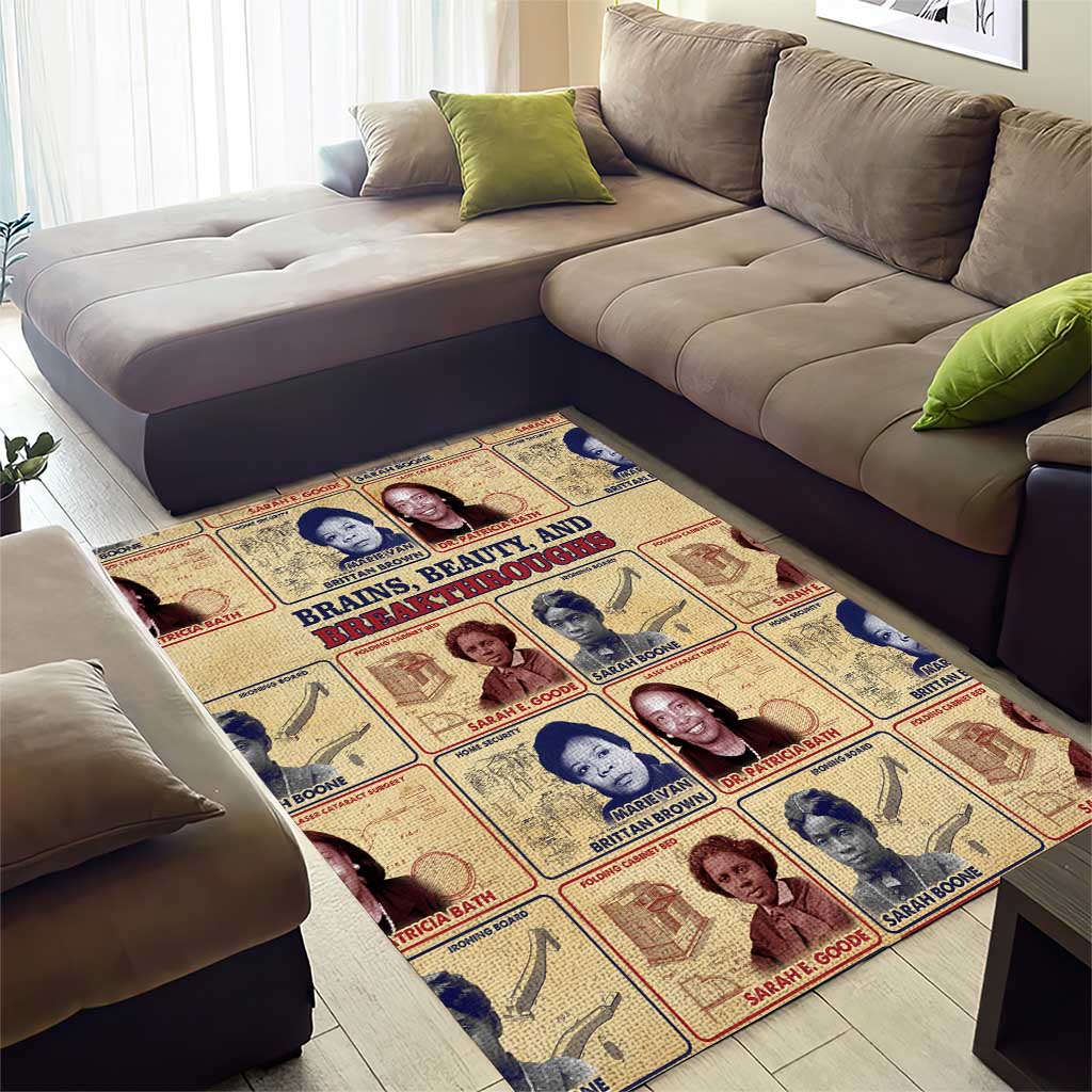Brains Beauty And Breakthroughs Area Rug Trailblazing Black Women Inventors and Innovators - African Pride