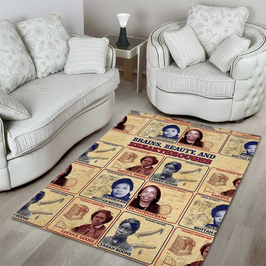 Brains Beauty And Breakthroughs Area Rug Trailblazing Black Women Inventors and Innovators - African Pride