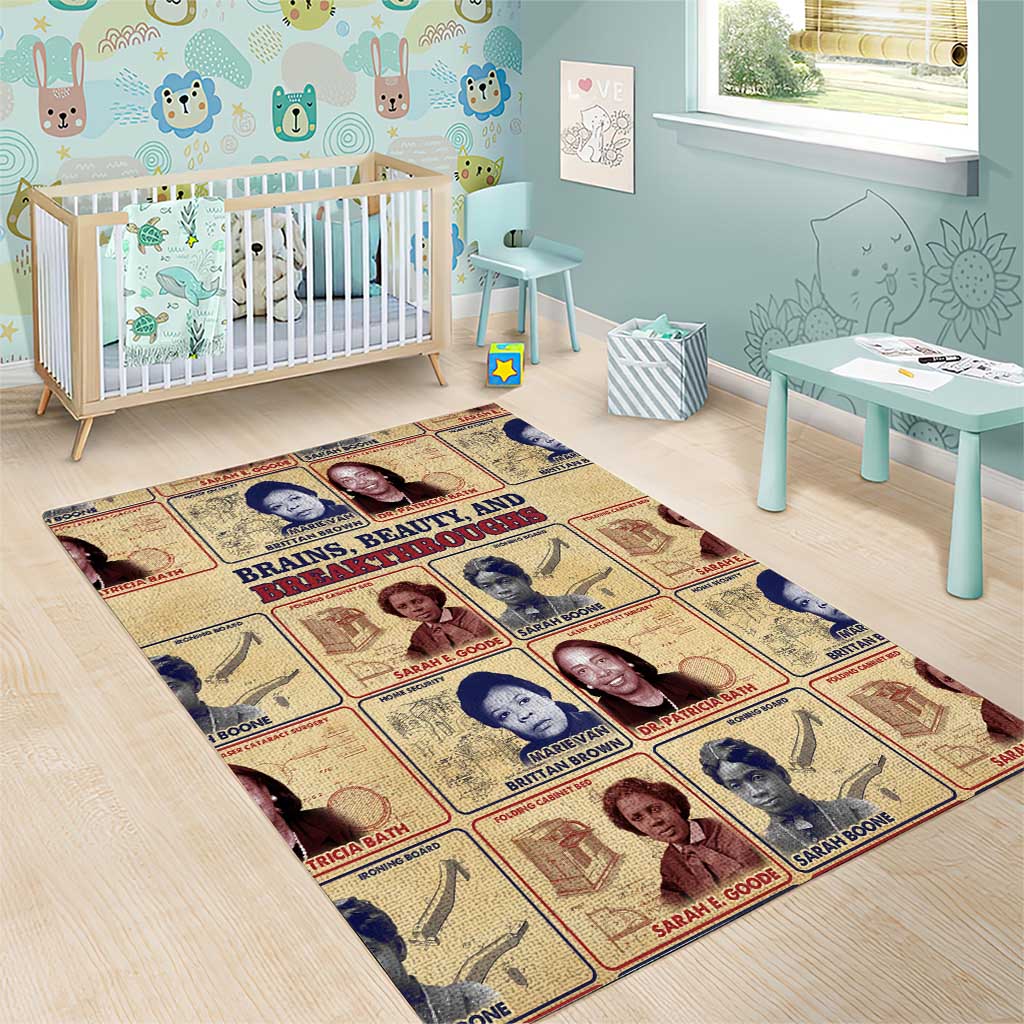 Brains Beauty And Breakthroughs Area Rug Trailblazing Black Women Inventors and Innovators - African Pride