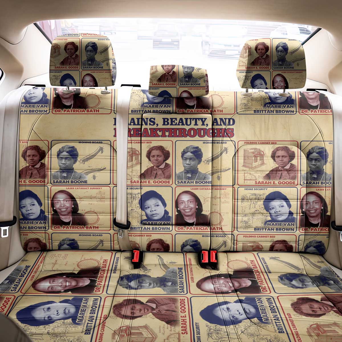 Brains Beauty And Breakthroughs Back Car Seat Cover Trailblazing Black Women Inventors and Innovators - African Pride