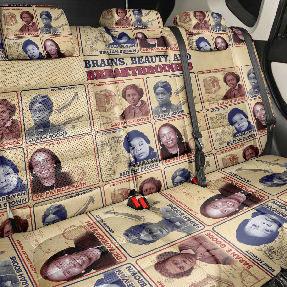 Brains Beauty And Breakthroughs Back Car Seat Cover Trailblazing Black Women Inventors and Innovators - African Pride