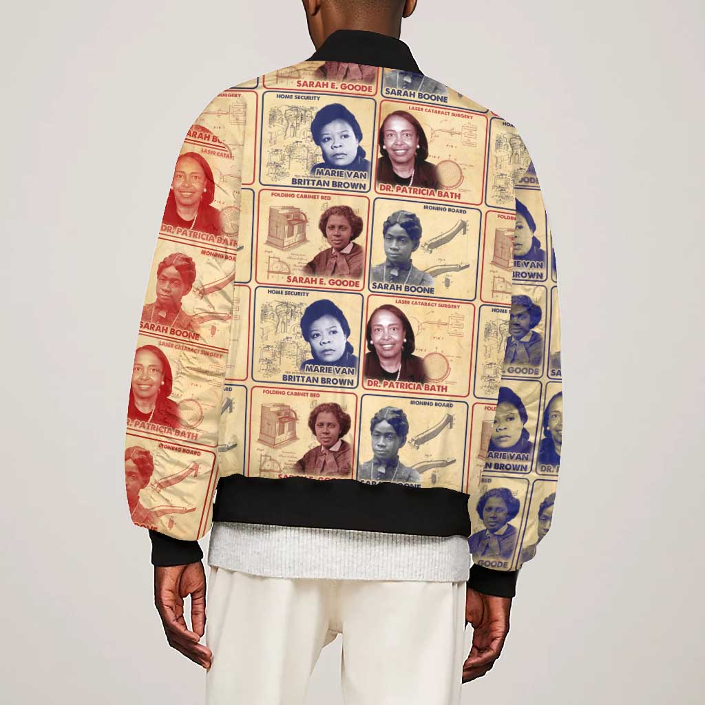 Brains Beauty And Breakthroughs Bomber Jacket Trailblazing Black Women Inventors and Innovators - African Pride