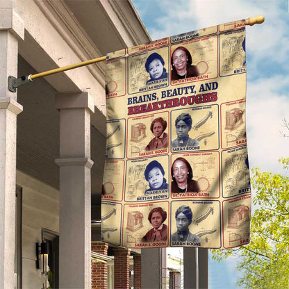 Brains Beauty And Breakthroughs Garden Flag Trailblazing Black Women Inventors and Innovators - African Pride