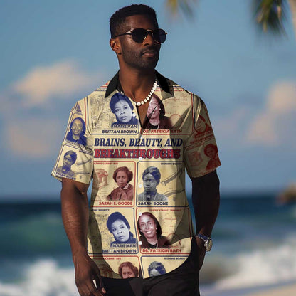 Brains Beauty And Breakthroughs Hawaiian Shirt Trailblazing Black Women Inventors and Innovators - African Pride
