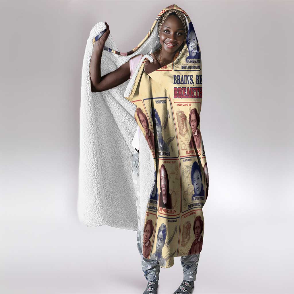 Brains Beauty And Breakthroughs Hooded Blanket Trailblazing Black Women Inventors and Innovators - African Pride