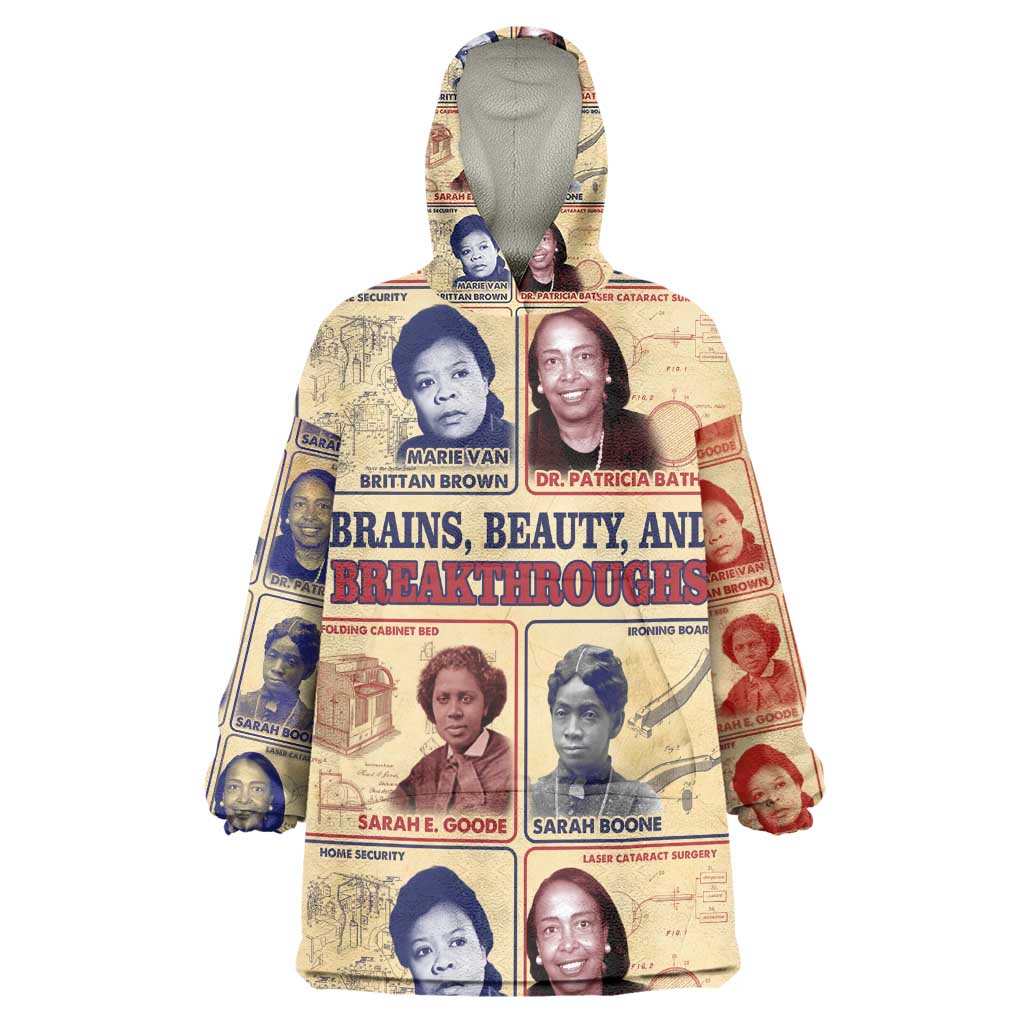Brains Beauty And Breakthroughs Kid Wearable Blanket Hoodie Trailblazing Black Women Inventors and Innovators - African Pride