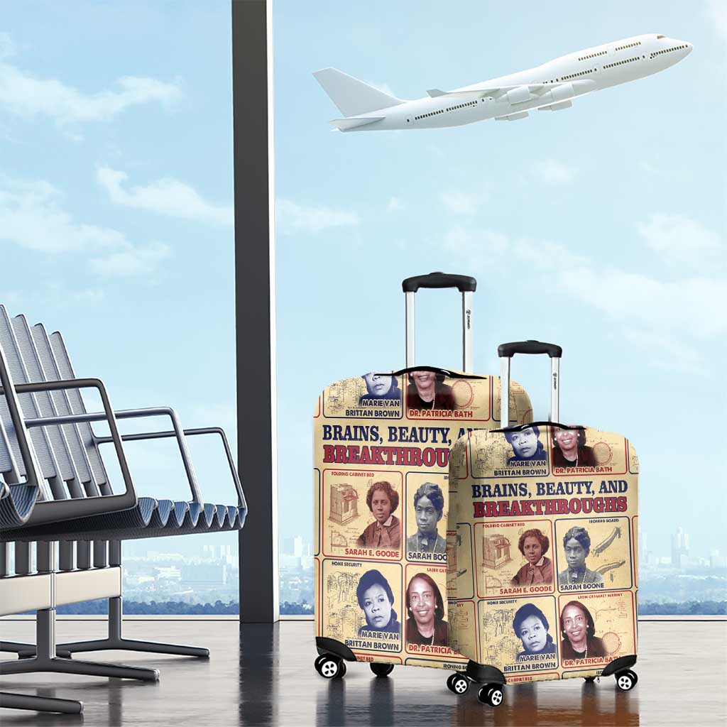 Brains Beauty And Breakthroughs Luggage Cover Trailblazing Black Women Inventors and Innovators - African Pride