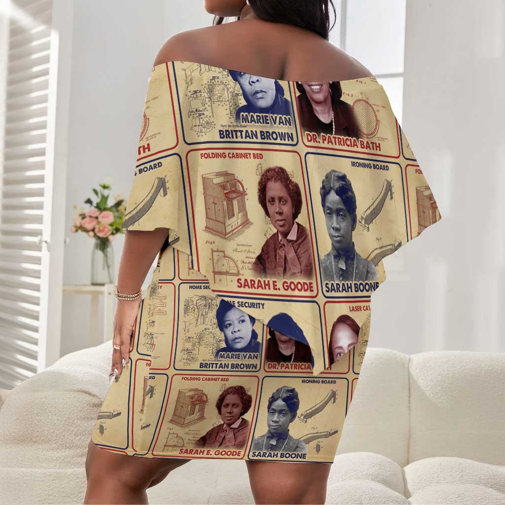 Brains Beauty And Breakthroughs Off Shoulder Short Dress Trailblazing Black Women Inventors and Innovators - African Pride