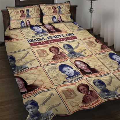 Brains Beauty And Breakthroughs Quilt Bed Set Trailblazing Black Women Inventors and Innovators - African Pride