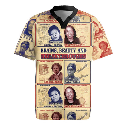 Brains Beauty And Breakthroughs Rugby Jersey Trailblazing Black Women Inventors and Innovators - African Pride