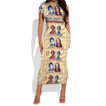 Brains Beauty And Breakthroughs Short Sleeve Bodycon Dress Trailblazing Black Women Inventors and Innovators - African Pride