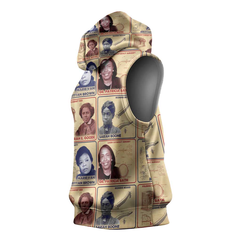 Brains Beauty And Breakthroughs Sleeveless Hoodie Trailblazing Black Women Inventors and Innovators - African Pride