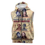 Brains Beauty And Breakthroughs Sleeveless Zip Hoodie Trailblazing Black Women Inventors and Innovators - African Pride