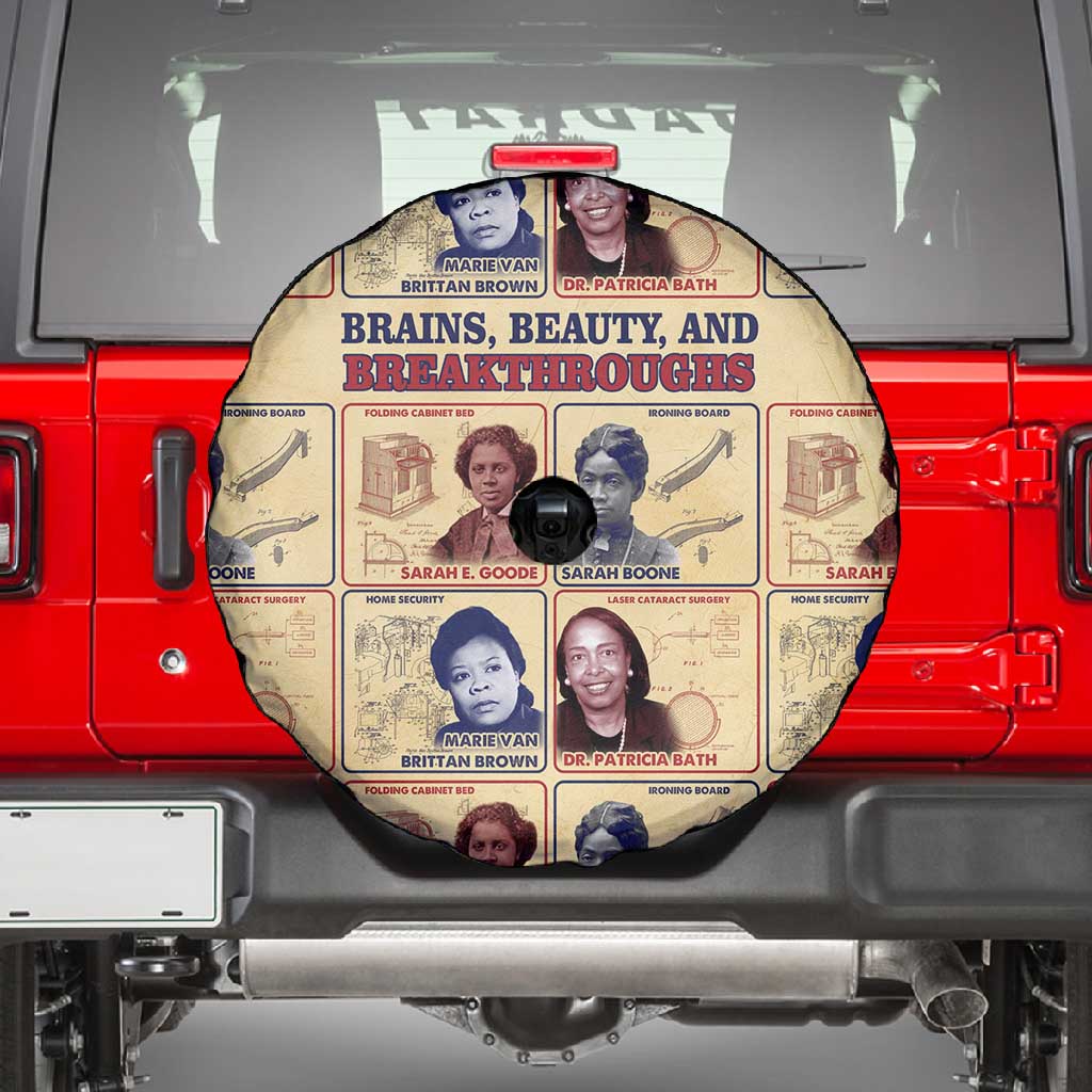 Brains Beauty And Breakthroughs Spare Tire Cover Trailblazing Black Women Inventors and Innovators - African Pride