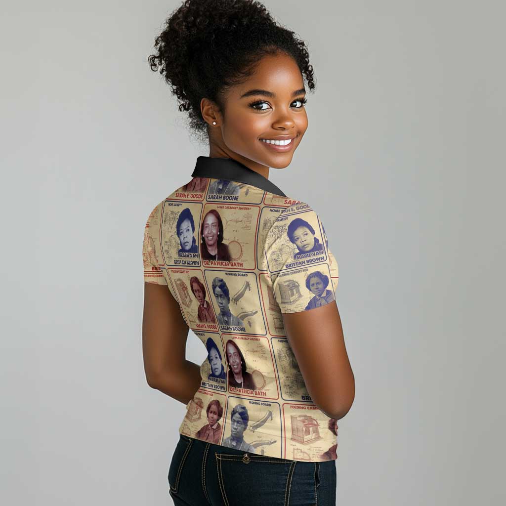 Brains Beauty And Breakthroughs Women Polo Shirt Trailblazing Black Women Inventors and Innovators - African Pride