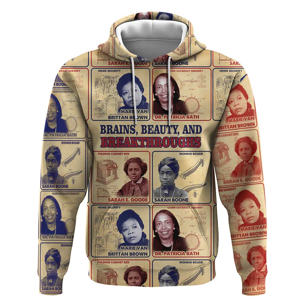 Brains Beauty And Breakthroughs Zip Hoodie Trailblazing Black Women Inventors and Innovators - African Pride