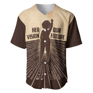 Her Vision Our Future Baseball Jersey Influential Black Women Inventors and Pioneers - African Pride
